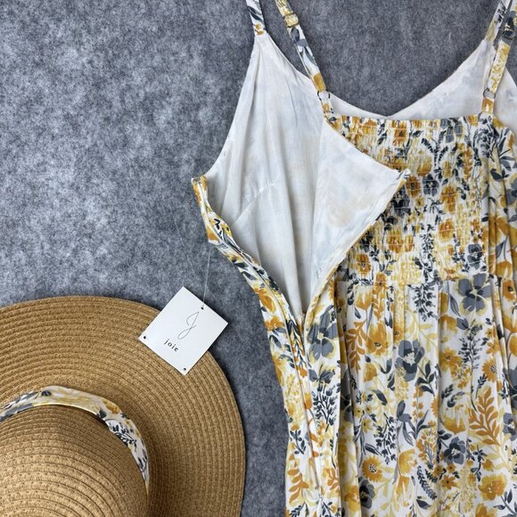 Joie Floral Sundress & Hat Size 12 Mommy and Me Yellow Tiered Cottagecore Beach - Picture 10 of 15